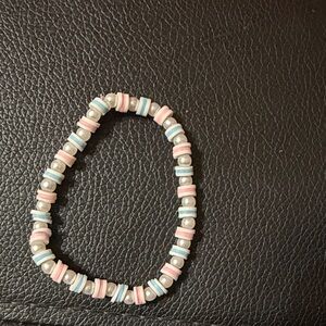 Pink and Blue Beaded Bracelet
